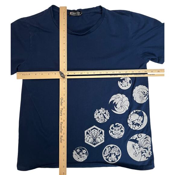 Official Pokémon Center Navy Blue Shirt with Stylized Pokémons Design -  Large - Picture 8 of 10